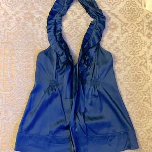 Gorgeous blue silk BCBG halter top